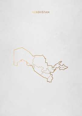 Gold Uzbekistan Map