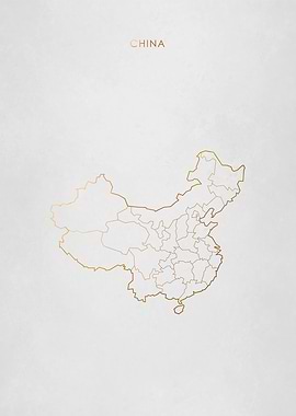 Gold China Map