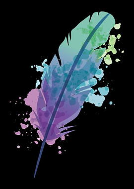 watercolor feather