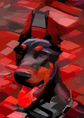 Bloody Doberman