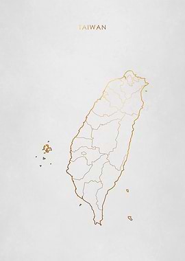 Gold Taiwan Map