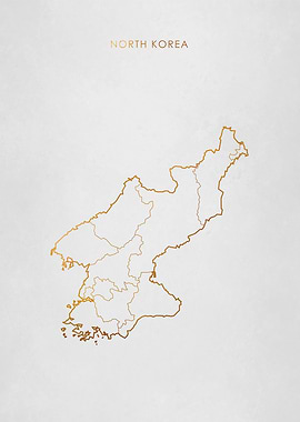 Gold North Korea Map