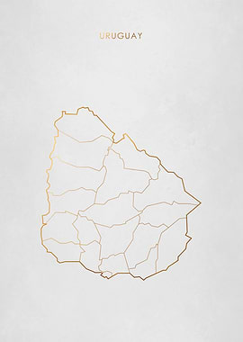 Gold Uruguay Map