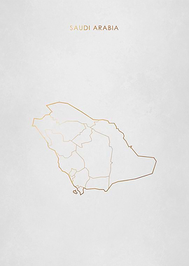 Gold Saudi Arabia Map