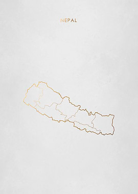 Gold Nepal Map