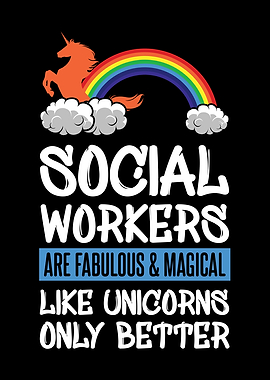 Social Workers Unicorn Red