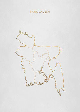 Gold Bangladesh Map