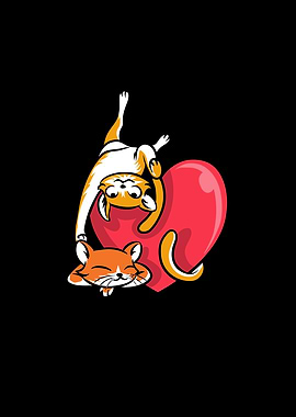 Cats Heart Lovers Gift