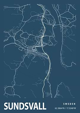 Sundsvall Blueprint Street