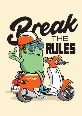 Funny Monster at Motorbike