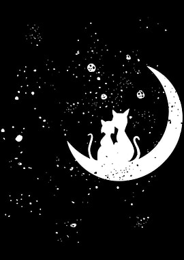 cat moon love
