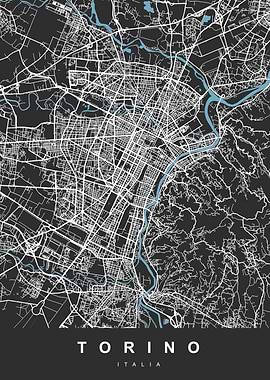 TORINO City Map Black