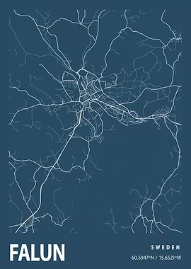 Falun Blueprint Street Map