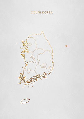 Gold South Korea Map
