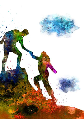 Mountain climbers couple