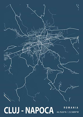 Cluj Napoca Blueprint Map
