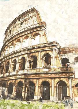 Colosseum Rome Sketch