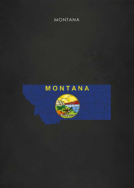 Montana Flag Map