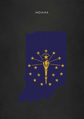 Indiana Flag Map