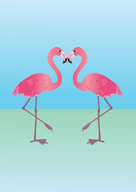 Two Pink flamingos