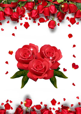 Roses Flowers and hearts