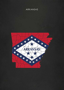 Arkansas Flag Map
