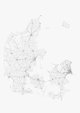 Roads of Denmark Map