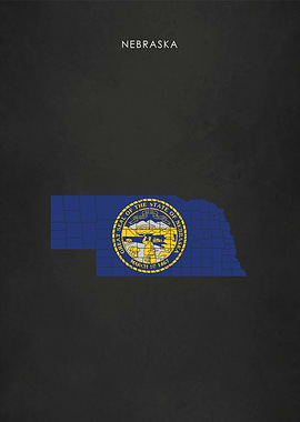 Nebraska Flag Map