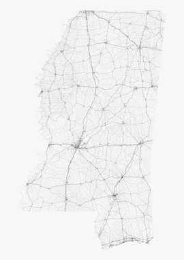 Roads of Mississippi Map