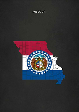 Missouri Flag Map