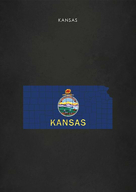Kansas Flag Map