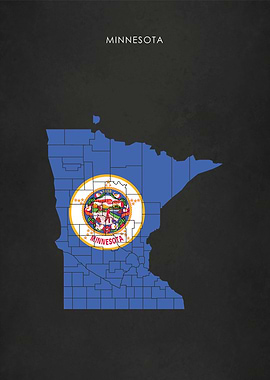 Minnesota Flag Map