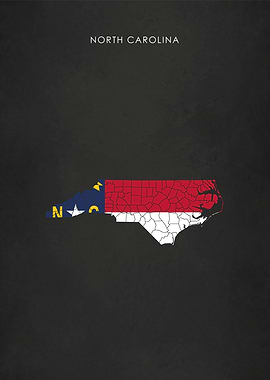 North Carolina Flag Map