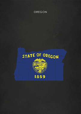 Oregon State Flag Map
