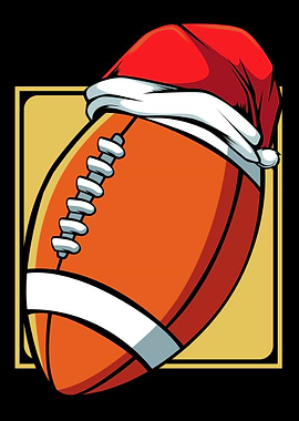 Santa Football Ball Merry