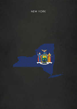 New York State Flag Map