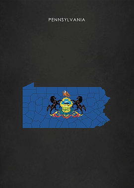Pennsylvania Flag Map