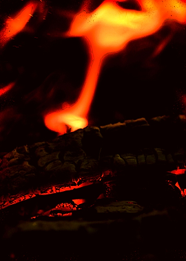 wood on fire
