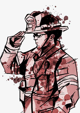 Firefighter Aquarell