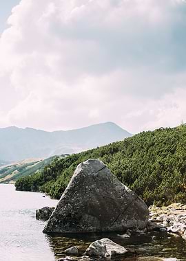 Rock in Mountain Lake