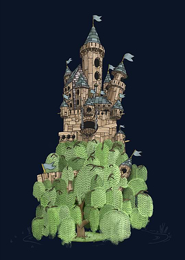 Bird wood blue castel