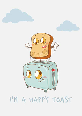 Funny happy Toast Bread