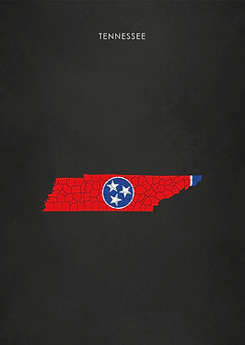 Tennessee Flag Map