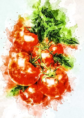 abstract tomato art