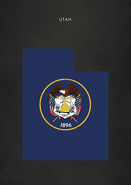 Utah Flag Map