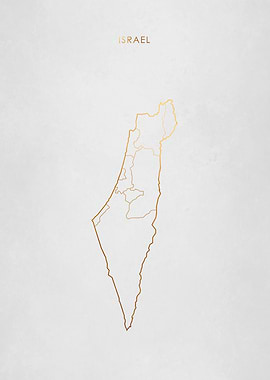 Gold Israel Map