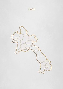 Gold Laos Map