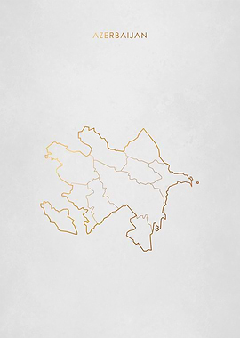 Gold Azerbaijan Map