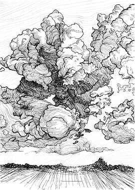 Clouds in countryside