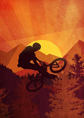 Mountainbiker Sunset